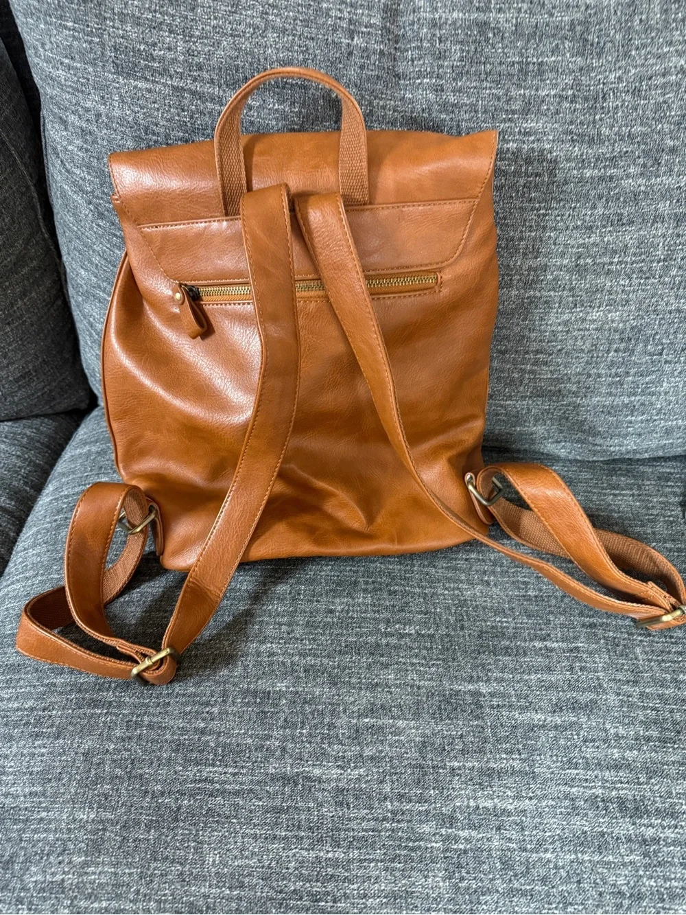 Classic Tan Leather Backpack for Men - Stylish Everyday Carry